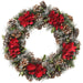 18.8" Snowed Artificial Pinecone, Berry & Wood Chip Flower Hanging Wreath -Red/Brown (pack of 2) - XDW613-RE/BR