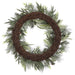 30" Flocked Artificial Pinecone, Eucalyptus Leaf & Pine Wreath -White/Green - XDW648-WH/GR