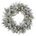 30" Flocked Artificial Pinecone, Eucalyptus Leaf & Pine Wreath -White/Green - XDW648-WH/GR