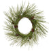 24" Flocked Artificial Long Needle Pine & Pinecone Wreath -Brown/Green (Pack of 6) - XDW704-BR/GR