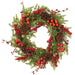 24" Artificial Pinecone, Berry & Cedar Hanging Wreath -Brown/Green (pack of 2) - XDW723-BR/GR