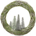 19.5" Flocked Artificial Bottlebrushed Pine Tree Twig Wreath -Green (Pack of 2) - XDW727-GR
