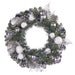 24" Glittered Artificial Ball, Berry, Fern & Pine Wreath -Silver/White (Pack of 2) - XDW808-SI/WH