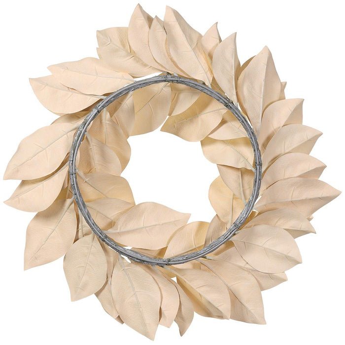22" Metallic Artificial Magnolia Leaf Wreath -Gold (Pack of 6) - XDW823-GO