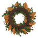 26" Artificial Ornament Ball, Berry, Magnolia Leaf & Pine Wreath -Red/Green (Pack of 4) - XDW827-RE/GR