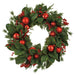26" Artificial Ornament Ball, Berry, Magnolia Leaf & Pine Wreath -Red/Green (Pack of 4) - XDW827-RE/GR