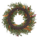 32" Artificial Ornament Ball, Berry, Magnolia Leaf & Pine Wreath -Red/Green (Pack of 2) - XDW828-RE/GR
