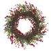24" Artificial Cardinal, Berry & Pine Wreath -Red/Green (Pack of 4) - XDW844-RE/GR
