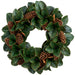 26" Artificial Magnolia Leaf & Pinecone Wreath -Green/Brown (Pack of 4) - XDW911-GR/BR