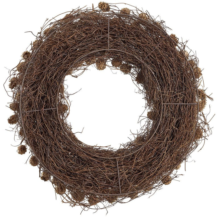 24" Artificial Pinecone Wreath -Brown (Pack of 4) - XDW931-BR