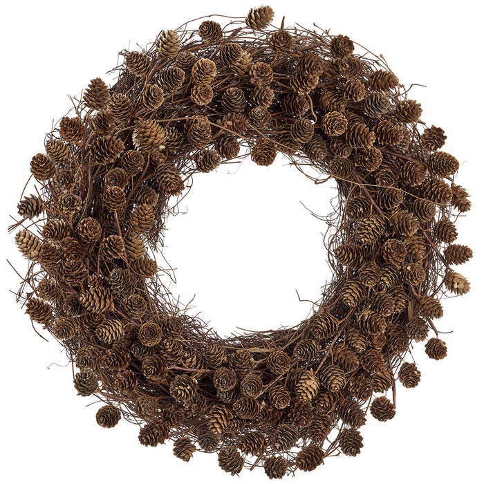 24" Artificial Pinecone Wreath -Brown (Pack of 4) - XDW931-BR