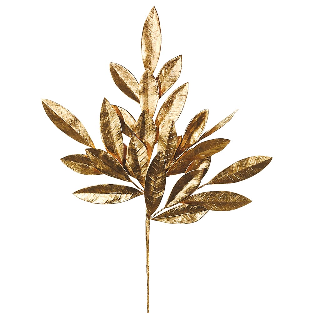 19" Silk Laurel Bay Leaf Stem -Gold (Pack of 36) - XDZ385-GO