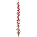 6' Velvet Plum Blossom Flower Artificial Garland -Red (pack of 4) - XFG764-RE