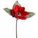 15" Artificial Velvet Magnolia Flower Stem -Red (pack of 12) - XFK004-RE
