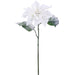 27" Silk Snowed Poinsettia Flower Stem -White (pack of 12) - XFS013-SN/WH