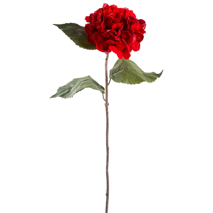 32" Artificial Garden Hydrangea Flower Stem -Red (pack of 12) - XFS015-RE