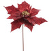 25" Metallic Poinsettia Artificial Flower Stem -Burgundy (Pack of 12) - XFS019-BU