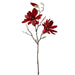26" Velvet Artificial Magnolia Flower Stem -Red (Pack of 12) - XFS023-RE