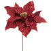 26" Metallic Poinsettia Artificial Flower Stem -Burgundy (Pack of 12) - XFS026-BU