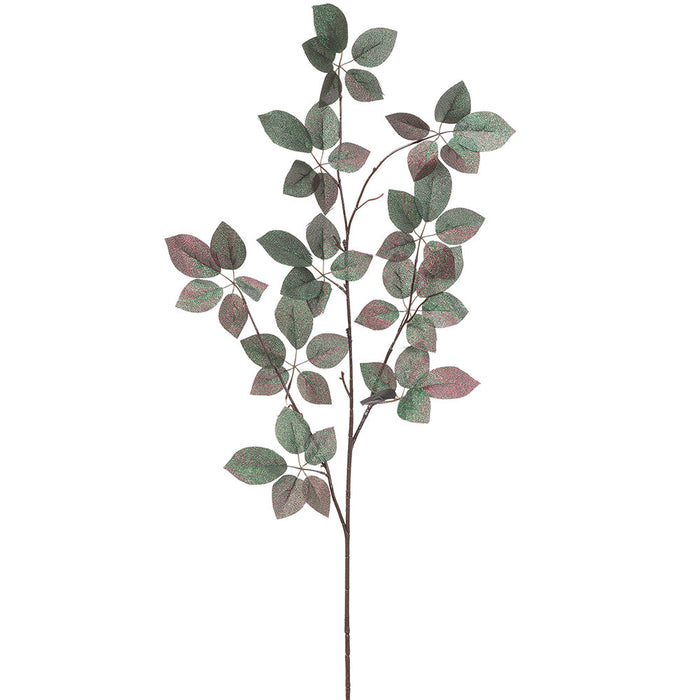 50.5" Majestic Magic Artificial Schefflera Leaf Stem -Green/Burgundy (Pack of 6) - XFS047-GR/BU
