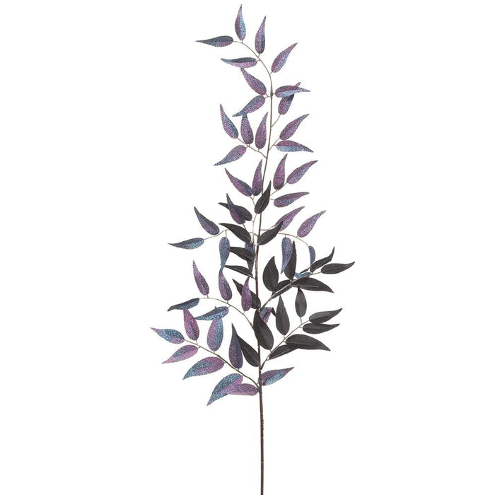 36" Majestic Magic Artificial Italian Ruscus Leaf Stem -Purple/Blue (Pack of 6) - XFS050-PU/BL
