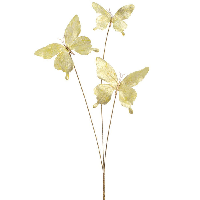 26" Metallic Butterfly Stem -Gold (Pack of 12) - XFS055-GO