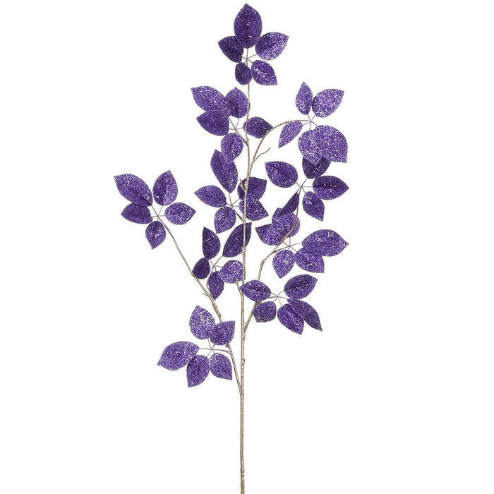 50.5" Metallic Artificial Schefflera Leaf Stem -Lavender (Pack of 6) - XFS069-LV