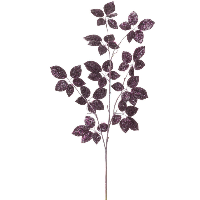 50.5" Metallic Artificial Schefflera Leaf Stem -Violet (Pack of 6) - XFS069-VI
