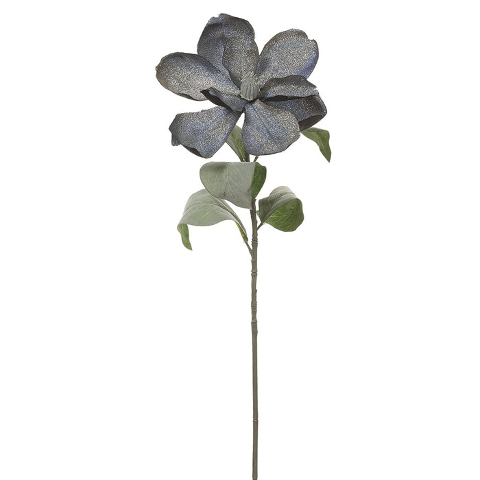 29.5" Majestic Magic Magnolia Artificial Flower Stem -Blue/Gold (pack of 12) - XFS090-BL/GO