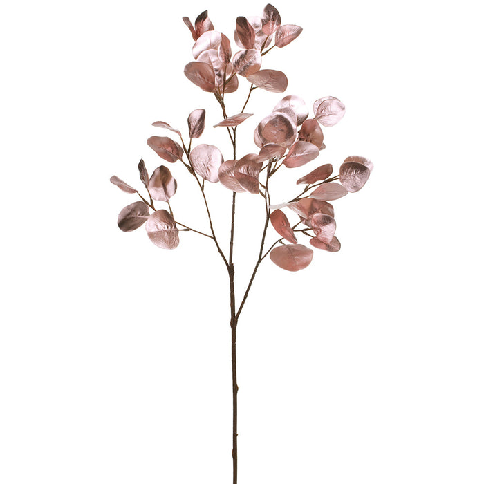 36" Metallic Artificial Eucalyptus Leaf Stem -Pink (Pack of 12) - XFS105-PK