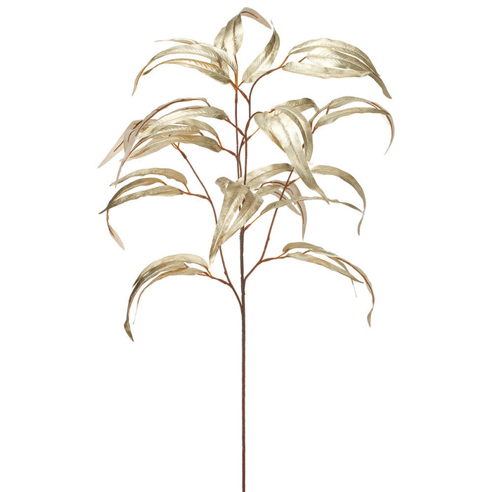 37" Metallic Artificial Eucalyptus Leaf Stem -Gold (Pack of 12) - XFS106-GO