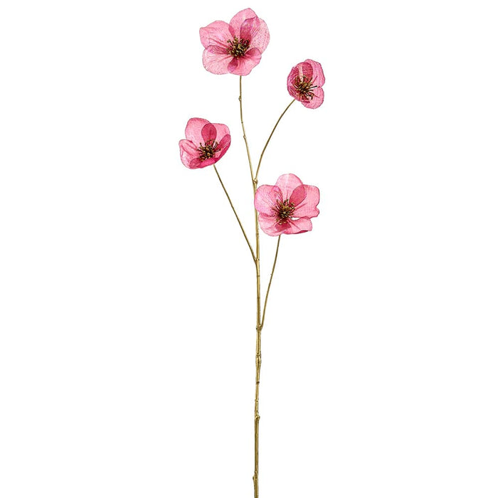 34" Shimmer Iridescent Helleborus Artificial Flower Stem -Fuchsia (Pack of 12) - XFS112-FU