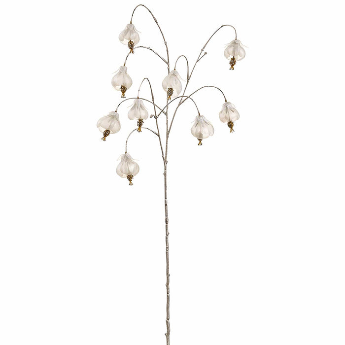 37.5" Shimmer Iridescent Flowering Maple Abutilon Artificial Stem -White (Pack of 12) - XFS113-WH