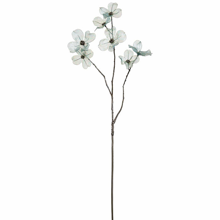 33.5" Shimmer Iridescent Dogwood Blossom Artificial Flower Stem -Jade (Pack of 12) - XFS114-JA