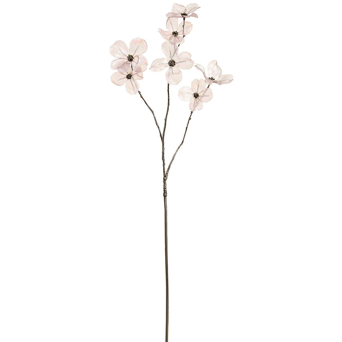 33.5" Shimmer Iridescent Dogwood Blossom Artificial Flower Stem -Pink (Pack of 12) - XFS114-PK