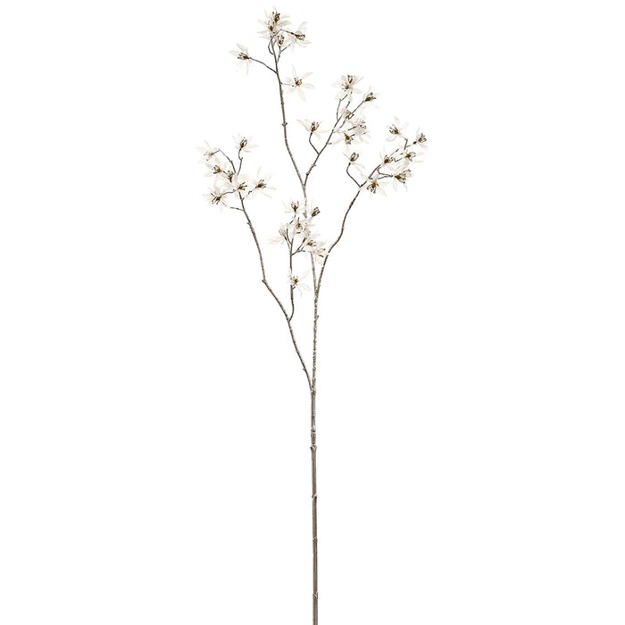 39.5" Shimmer Iridescent Star Blossom Artificial Flower Stem -White (Pack of 12) - XFS132-WH