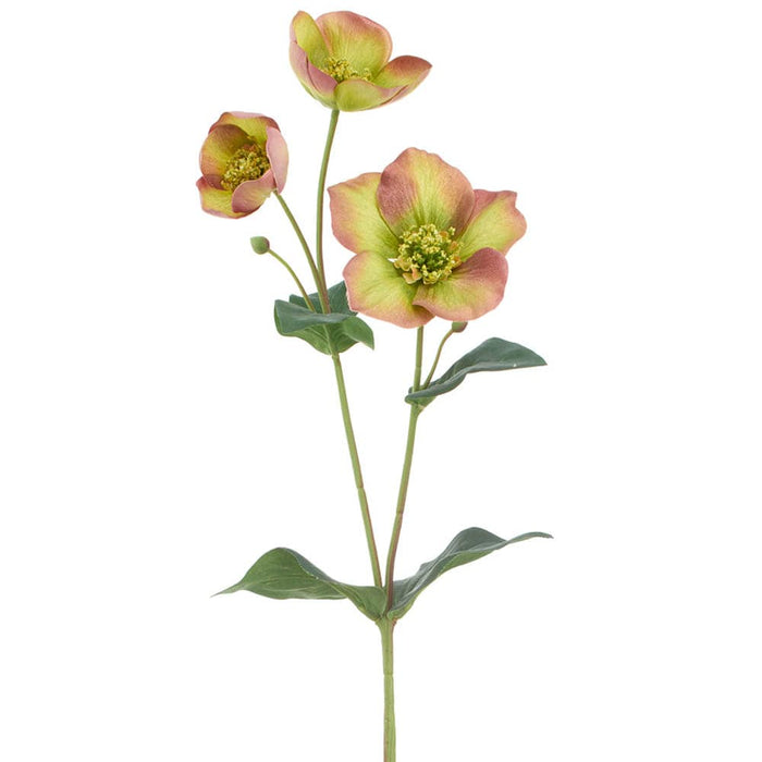 25.5" Helleborus Artificial Flower Stem -Mauve/Green (Pack of 12) - XFS140-MV/GR