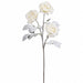 30" Flocked Rose Artificial Flower Stem -White (Pack of 8) - XFS153-WH
