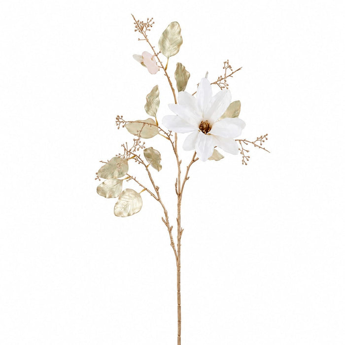 34" Magnolia Artificial Flower Stem -Cream/Gold (Pack of 12) - XFS170-CR/GO