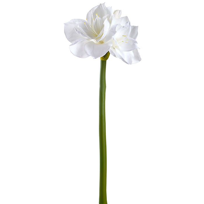 27" Artificial Amaryllis Flower Stem -White (Pack of 12) - XFS182-WH