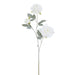 32" Flocked Peony Artificial Flower Stem -White (Pack of 12) - XFS190-WH
