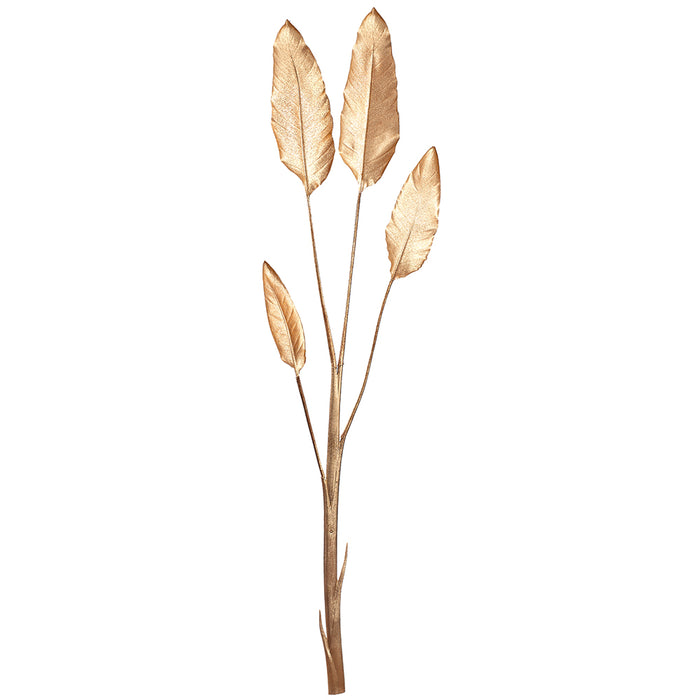 62" Metallic Artificial Bird Of Paradise Leaf Stem -Champagne/Gold (Pack of 6) - XFS209-CN/GO