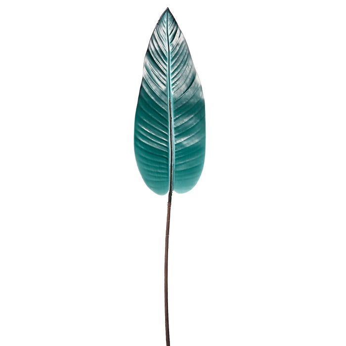 38" Porcelain Look Artificial Canna Leaf Stem -Dark Teal (pack of 12) - XFS234-TL/DK