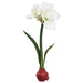 22" Standing Artificial Amaryllis Flower Stem With Glittered Bulb -White (Pack of 4) - XFS276-WH