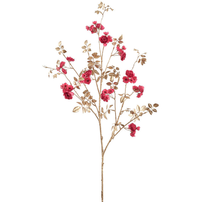 41" Rose Silk Flower Stem -Beauty/Gold (Pack of 6) - XFS321-BT
