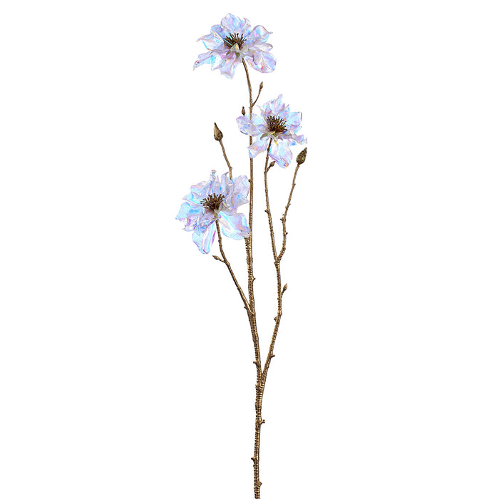 25.9" Artificial Helleborus Flower Stem -Iridescent (pack of 12) - XFS324-IR