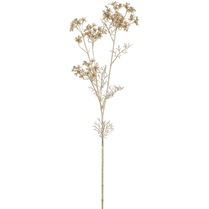 34" Metallic Artificial Queen Anne's Lace Flower Stem -Champagne (Pack of 6) - XFS362-CN