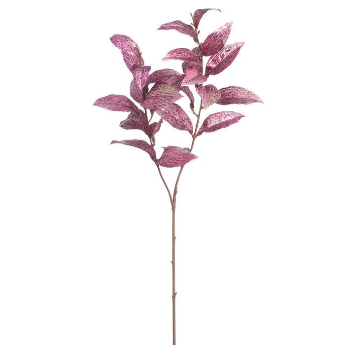 29" Metallic Artificial Osmanthus Fragrans Leaf Stem -Fuchsia (Pack of 12) - XFS366-FU