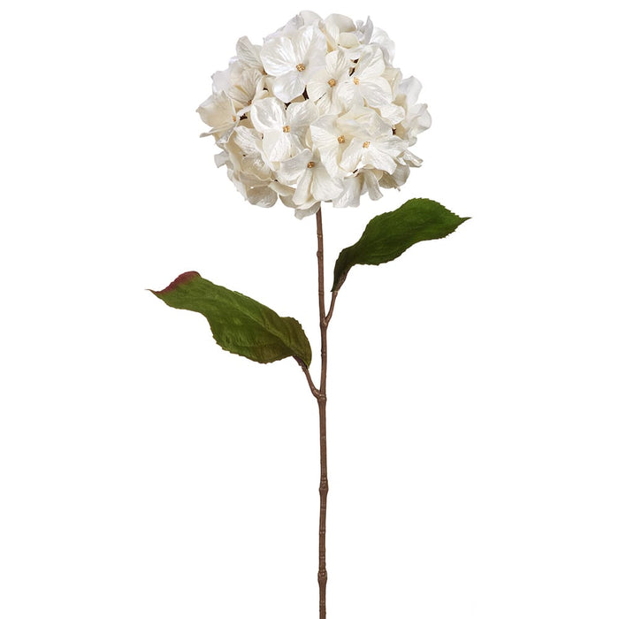 29" Shimmer Velvet Artificial Hydrangea Flower Stem -Cream (Pack of 12) - XFS368-CR