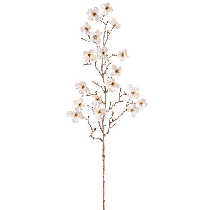 33" Iridescent Artificial Dogwood Blossom Flower Stem -Cream (Pack of 12) - XFS396-CR